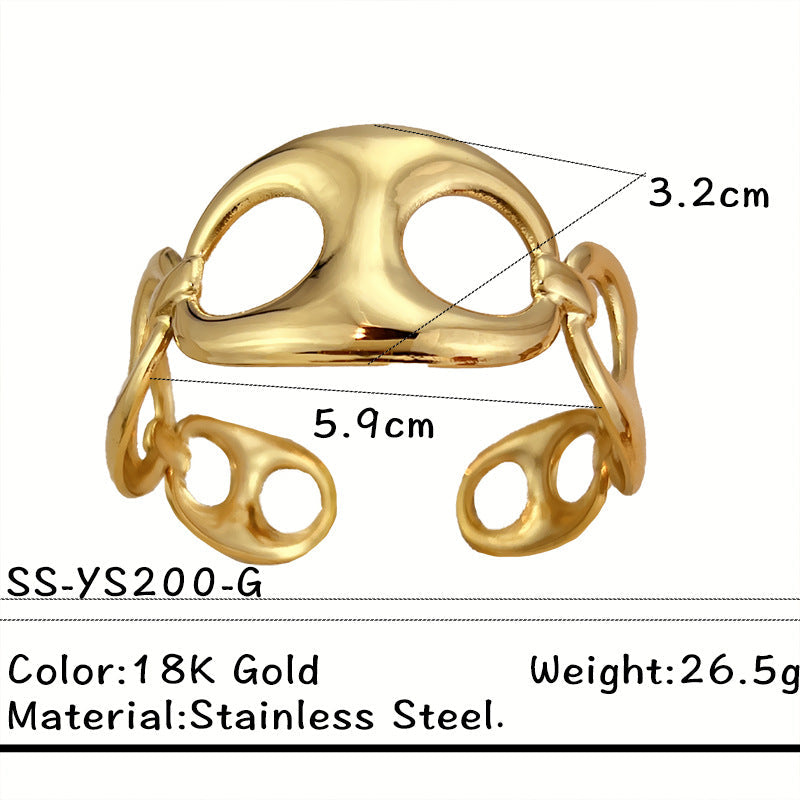 Irregular Hollow-Out Open Bangle — bracelet, view 7