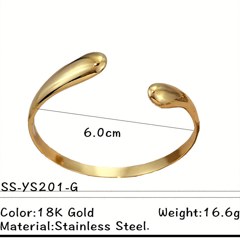 Irregular Hollow-Out Open Bangle — bracelet, view 8