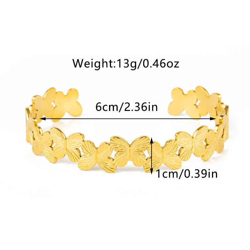 Textured Flower Open Cuff Bracelet — gold bracelet, view 7