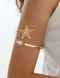 Starfish Pearl Open Cuff — bracelet