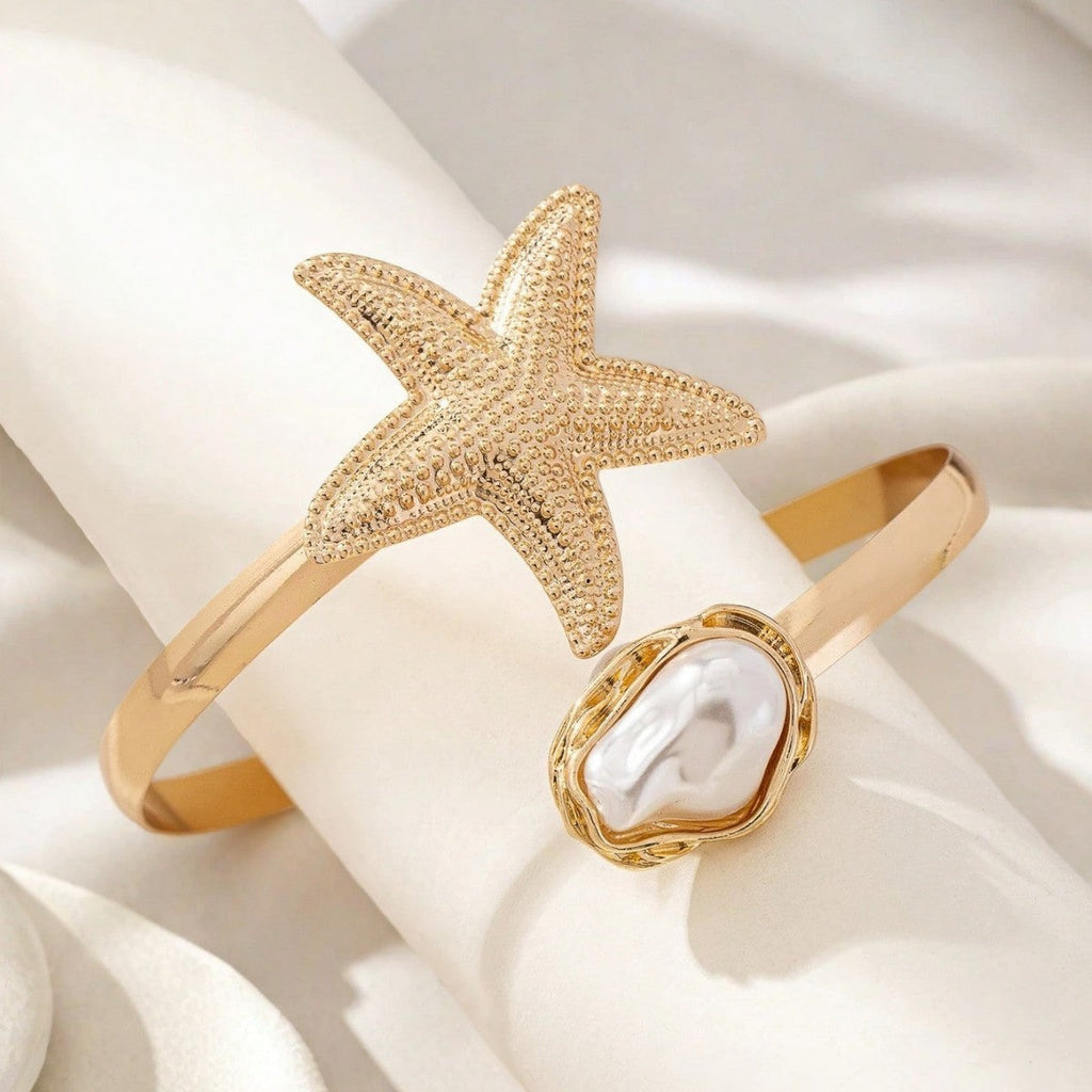 Starfish Pearl Open Cuff — bracelet, view 2