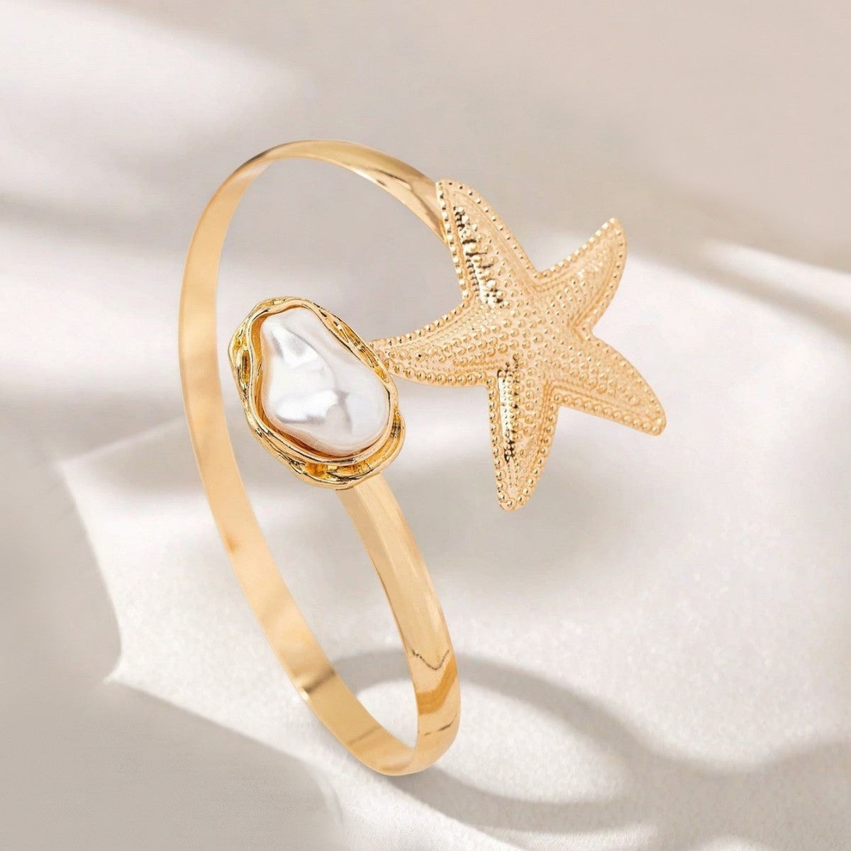 Starfish Pearl Open Cuff — bracelet, view 3