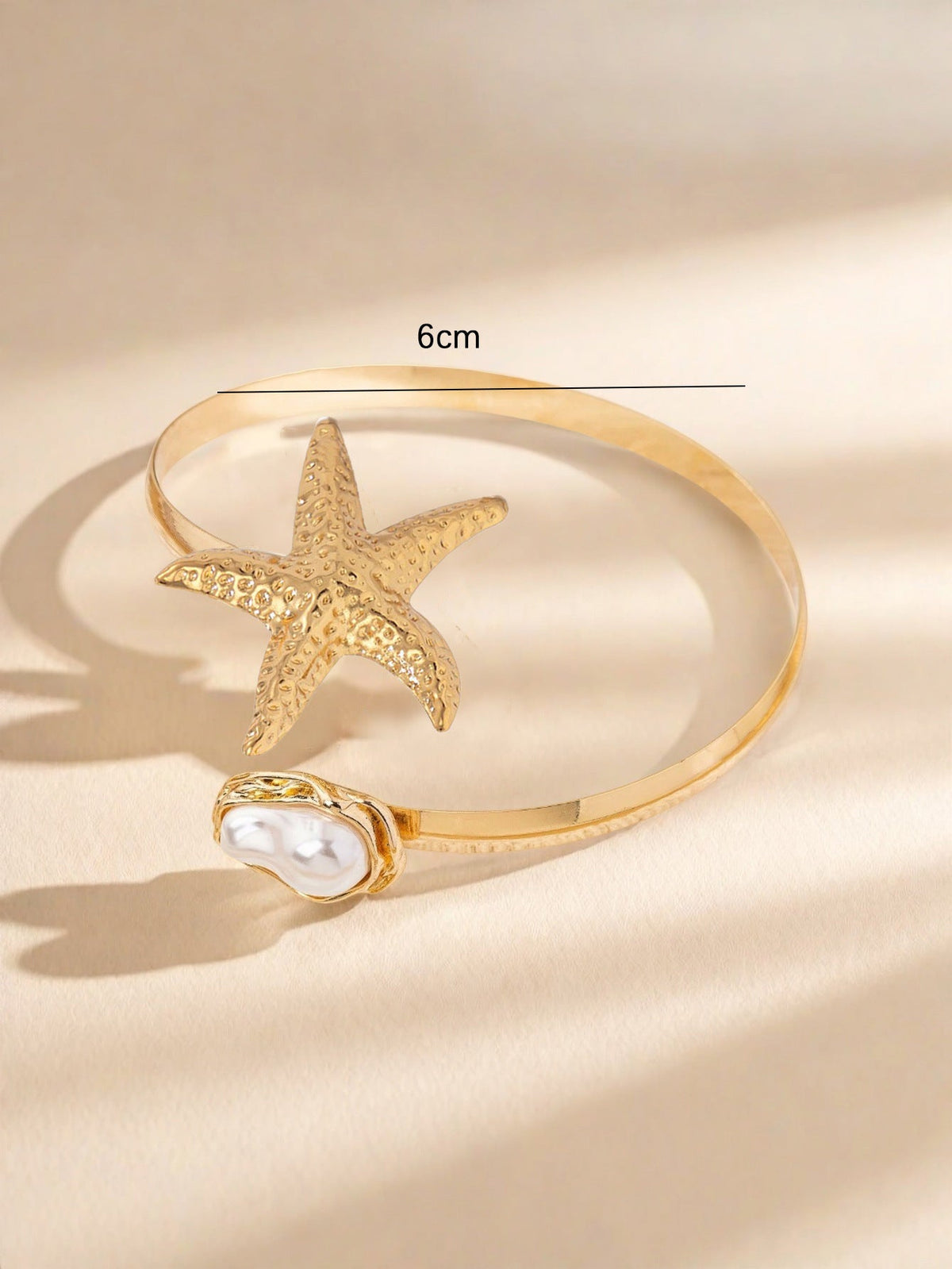 Starfish Pearl Open Cuff — bracelet, view 4