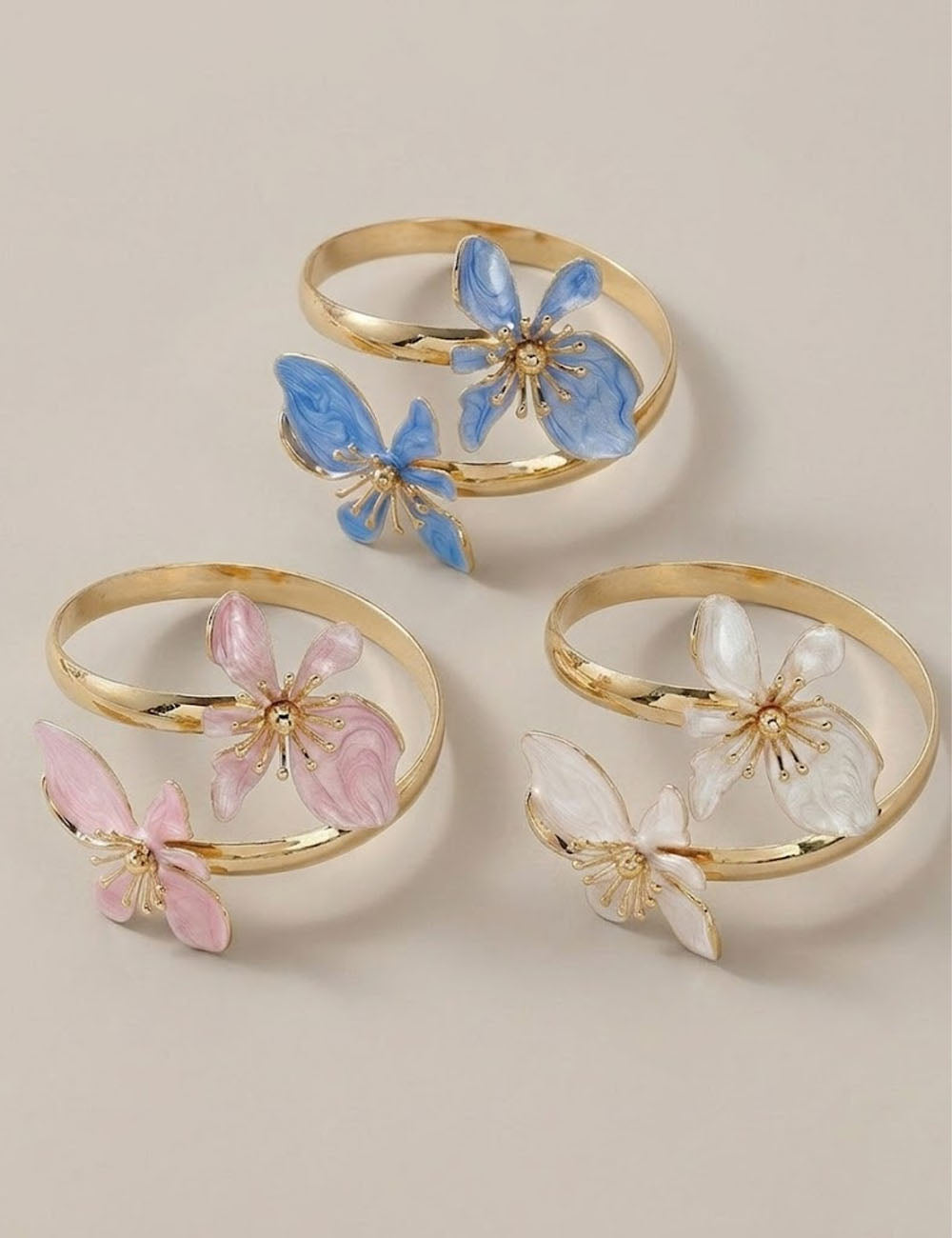 Enamel Floral Open Cuff Bracelet — bracelet