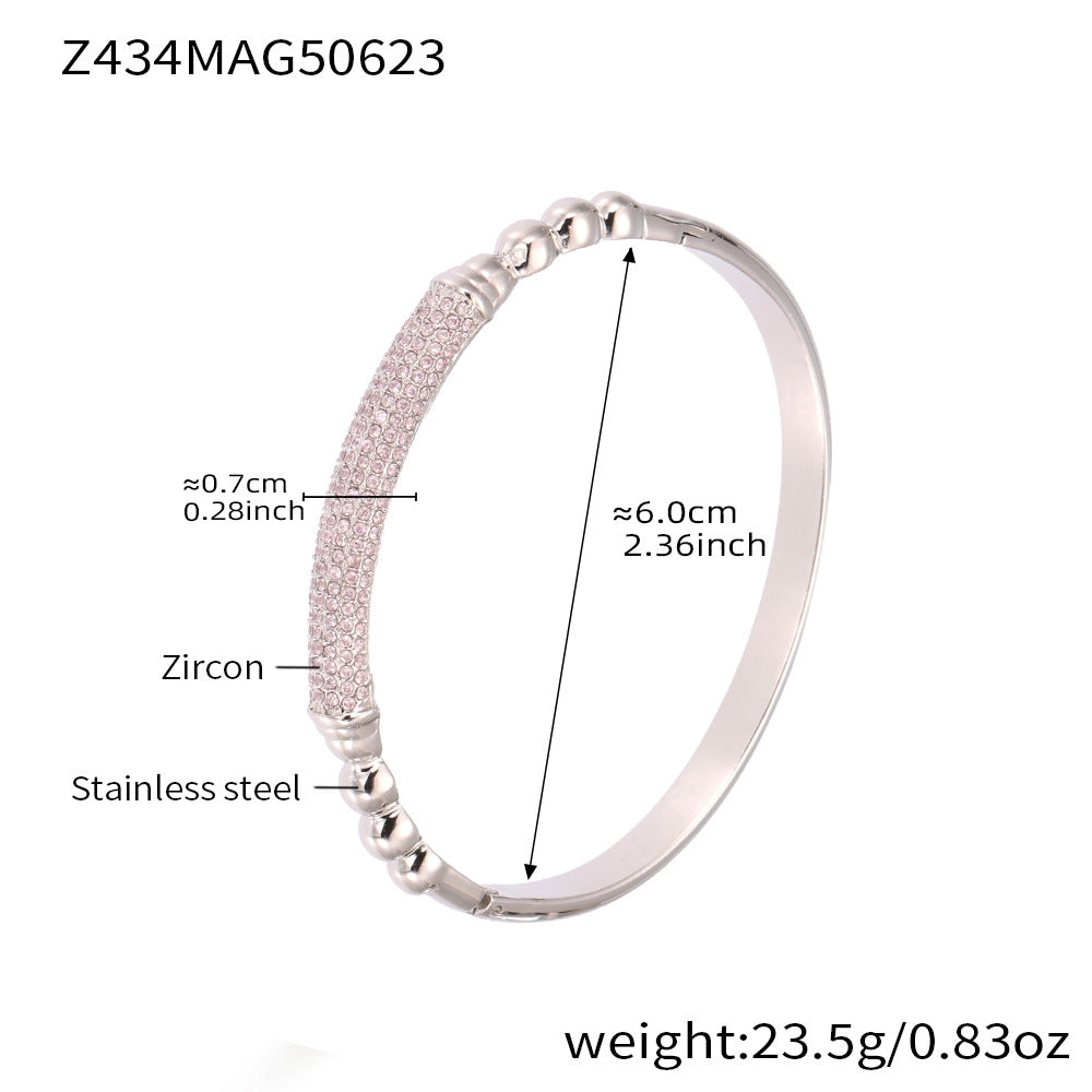 Cuban Link Zirconia Bangle — bracelet, view 8