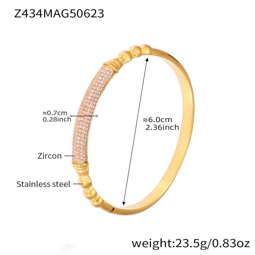 Cuban Link Zirconia Bangle — bracelet, view 9