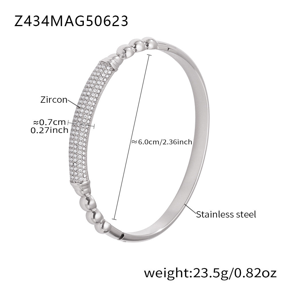 Cuban Link Zirconia Bangle — bracelet, view 10