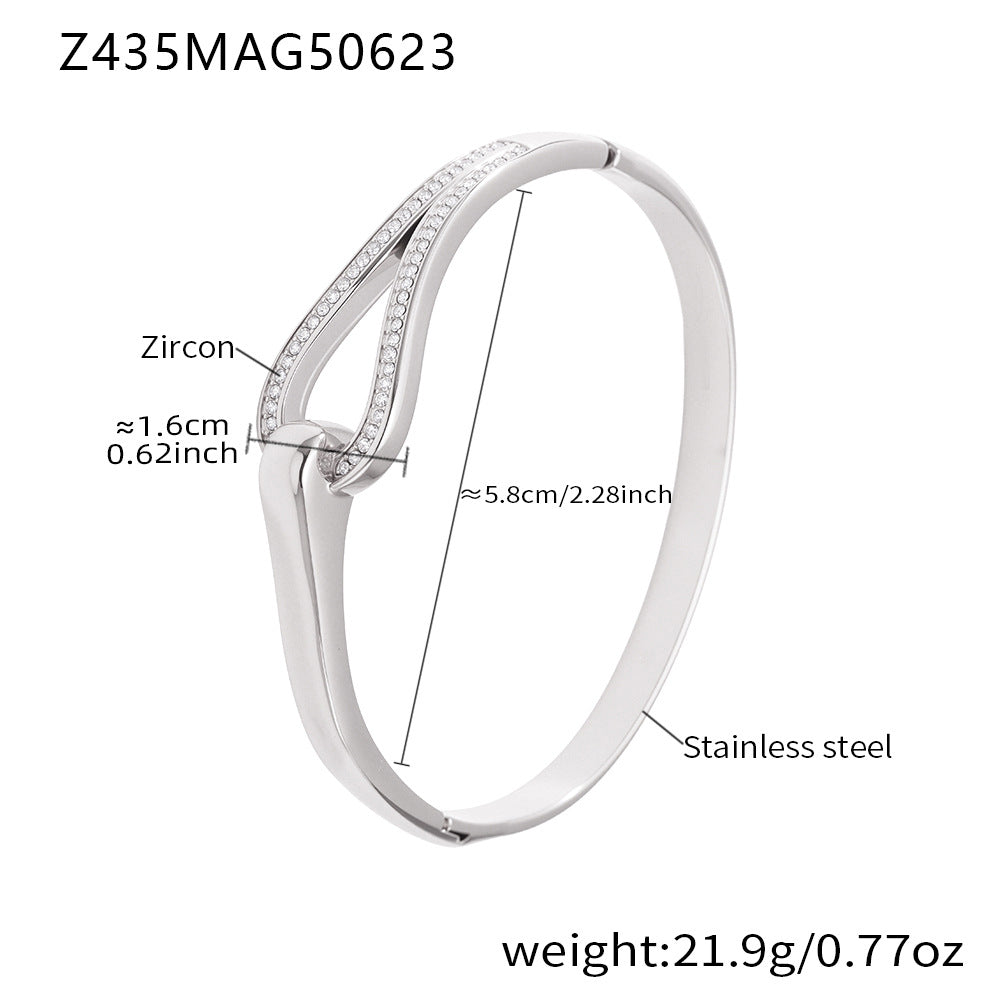 Cuban Link Zirconia Bangle — bracelet, view 12