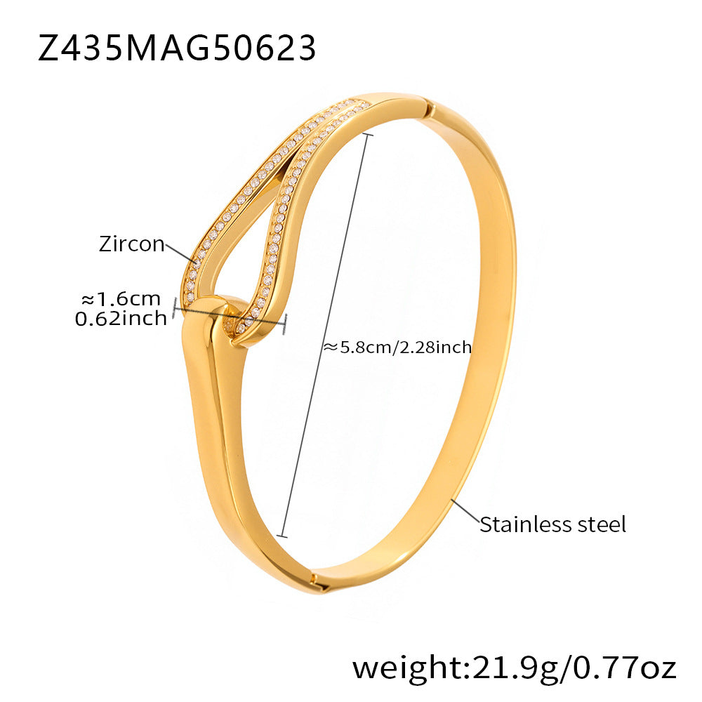 Cuban Link Zirconia Bangle — bracelet, view 13