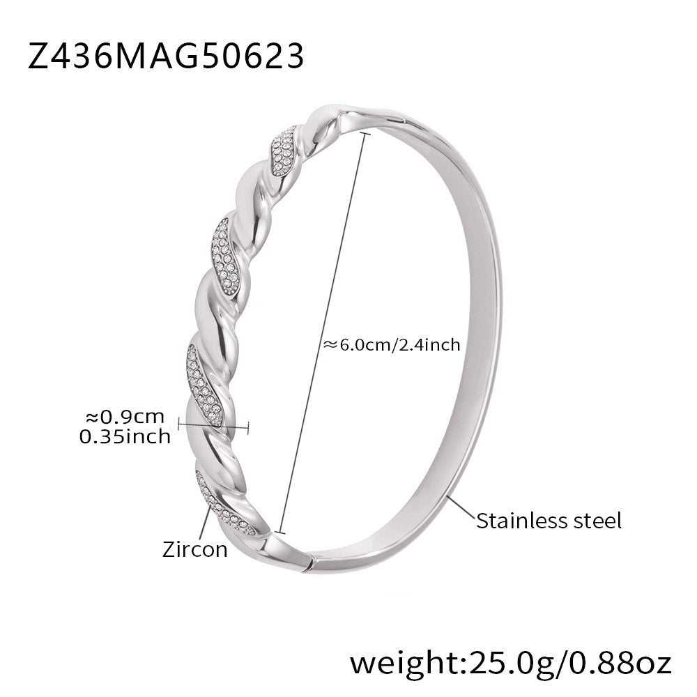 Cuban Link Zirconia Bangle — bracelet, view 14