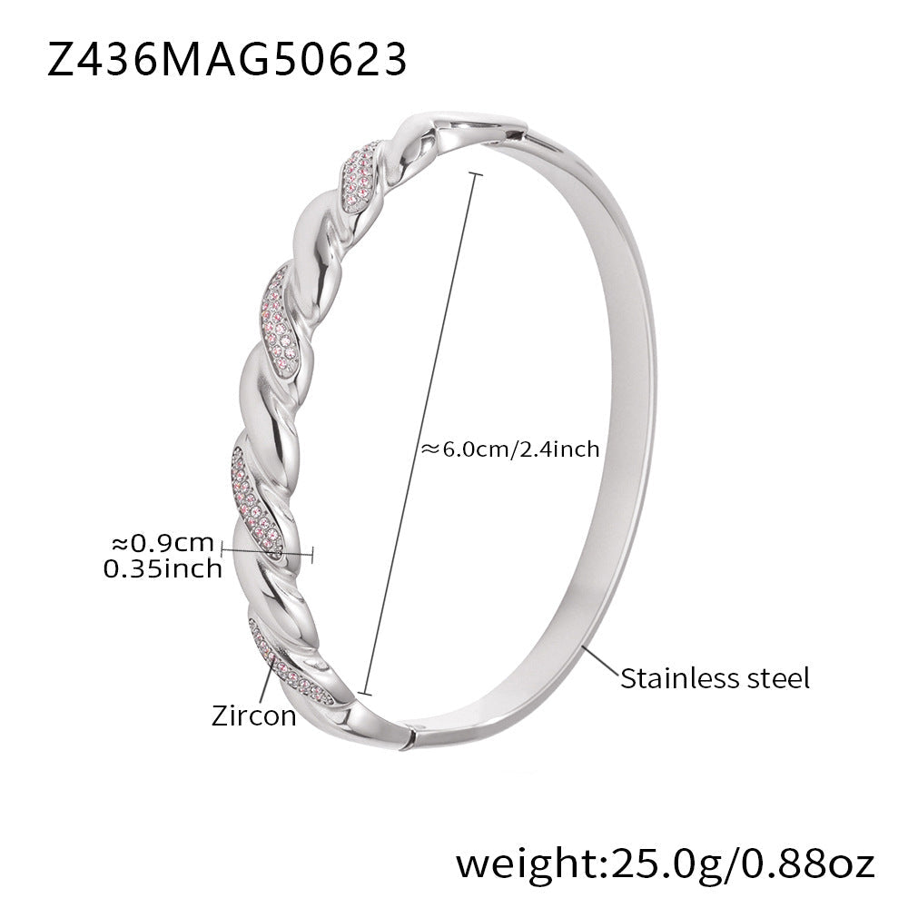 Cuban Link Zirconia Bangle — bracelet, view 15