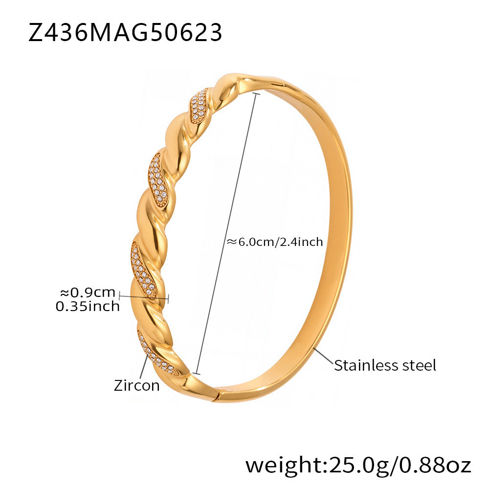 Cuban Link Zirconia Bangle — bracelet, view 16