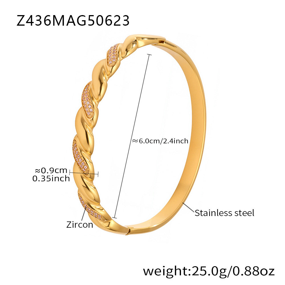 Cuban Link Zirconia Bangle — bracelet, view 17