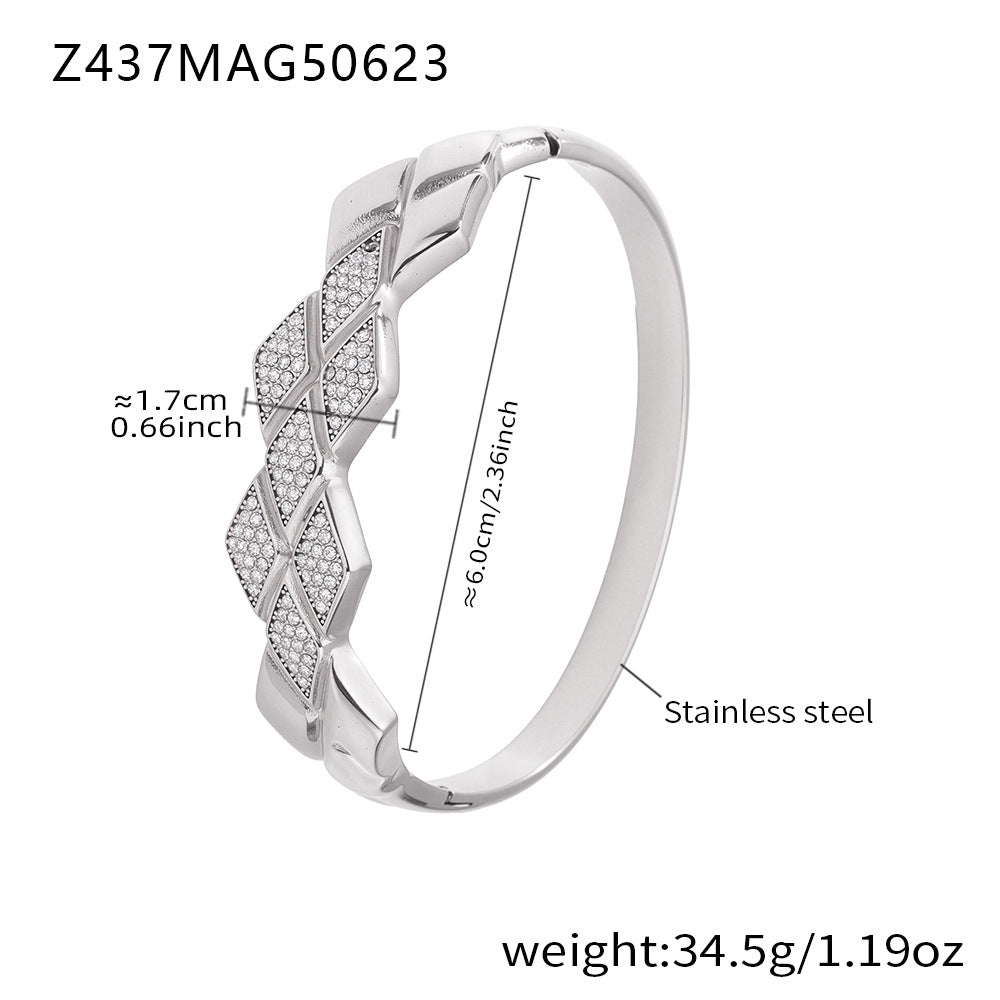 Cuban Link Zirconia Bangle — bracelet, view 18