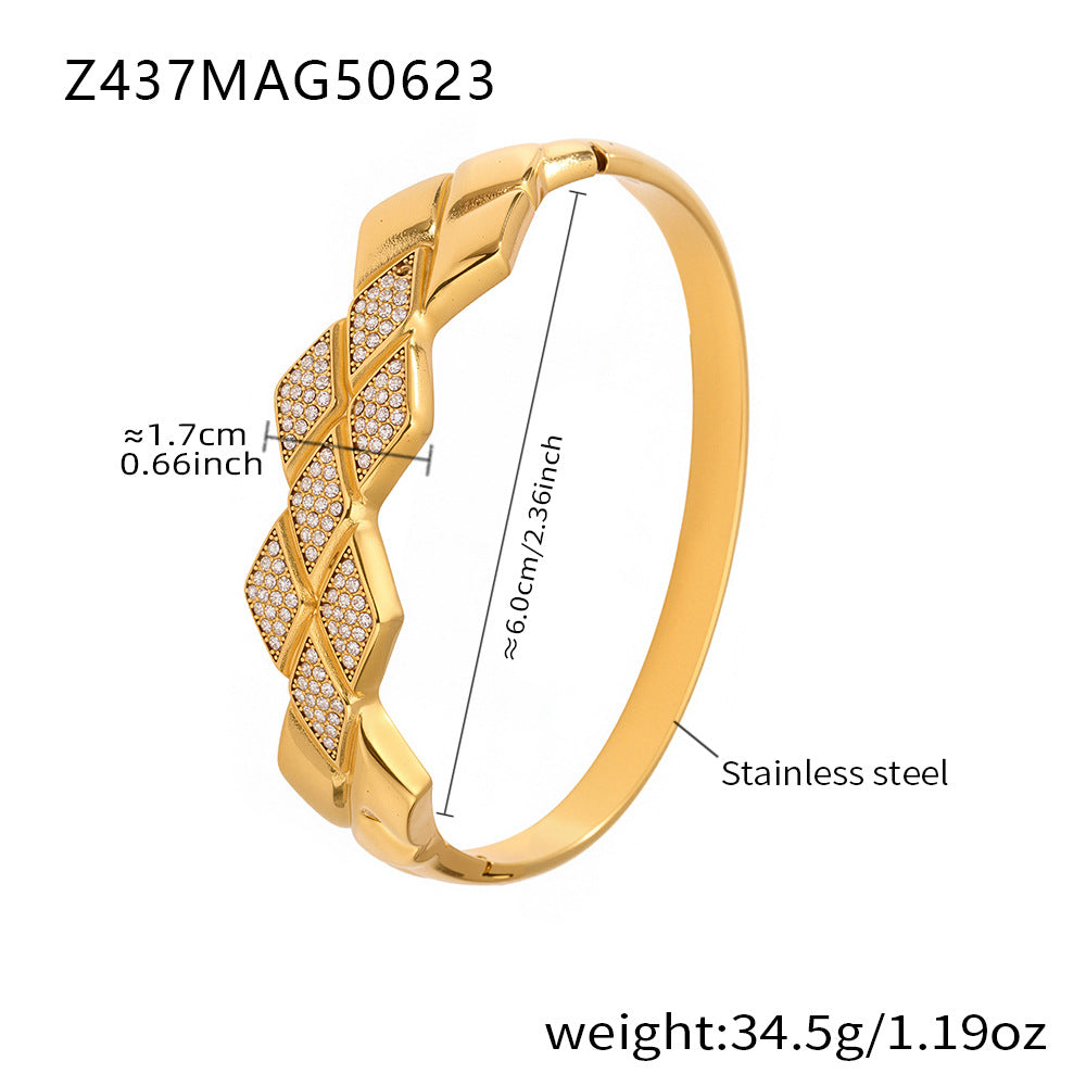 Cuban Link Zirconia Bangle — bracelet, view 19