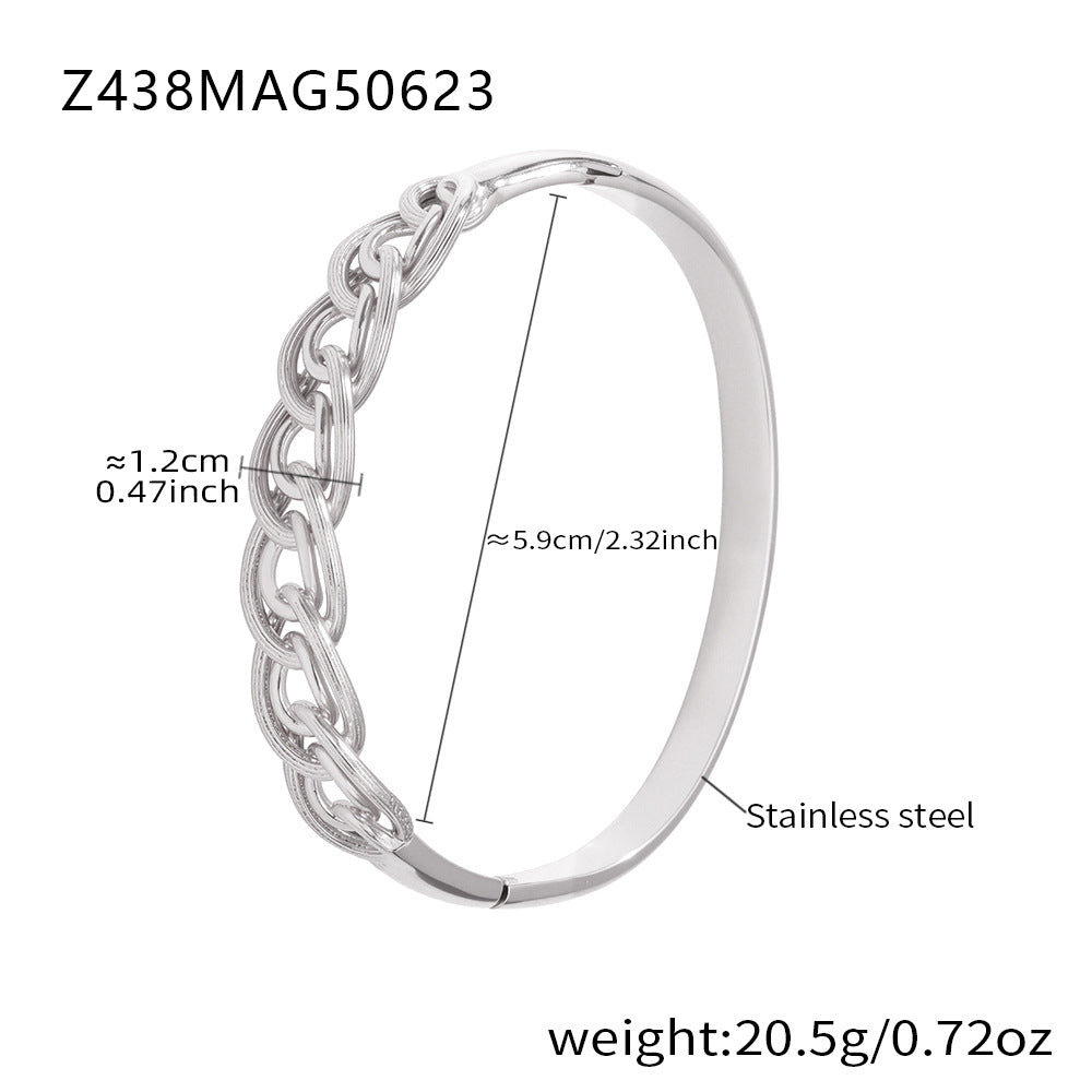 Cuban Link Zirconia Bangle — bracelet, view 20