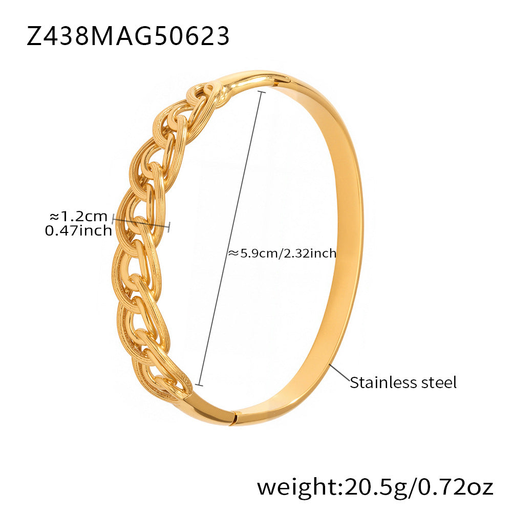 Cuban Link Zirconia Bangle — bracelet, view 21