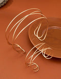 Geometric Gold-Plated Open Cuff — gold bracelet