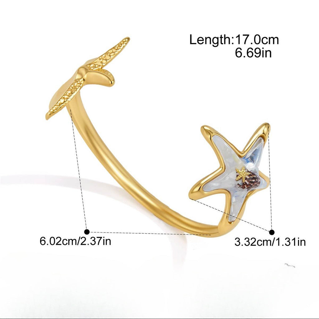 Starfish Rhinestone Charm Bracelet — bracelet, view 5
