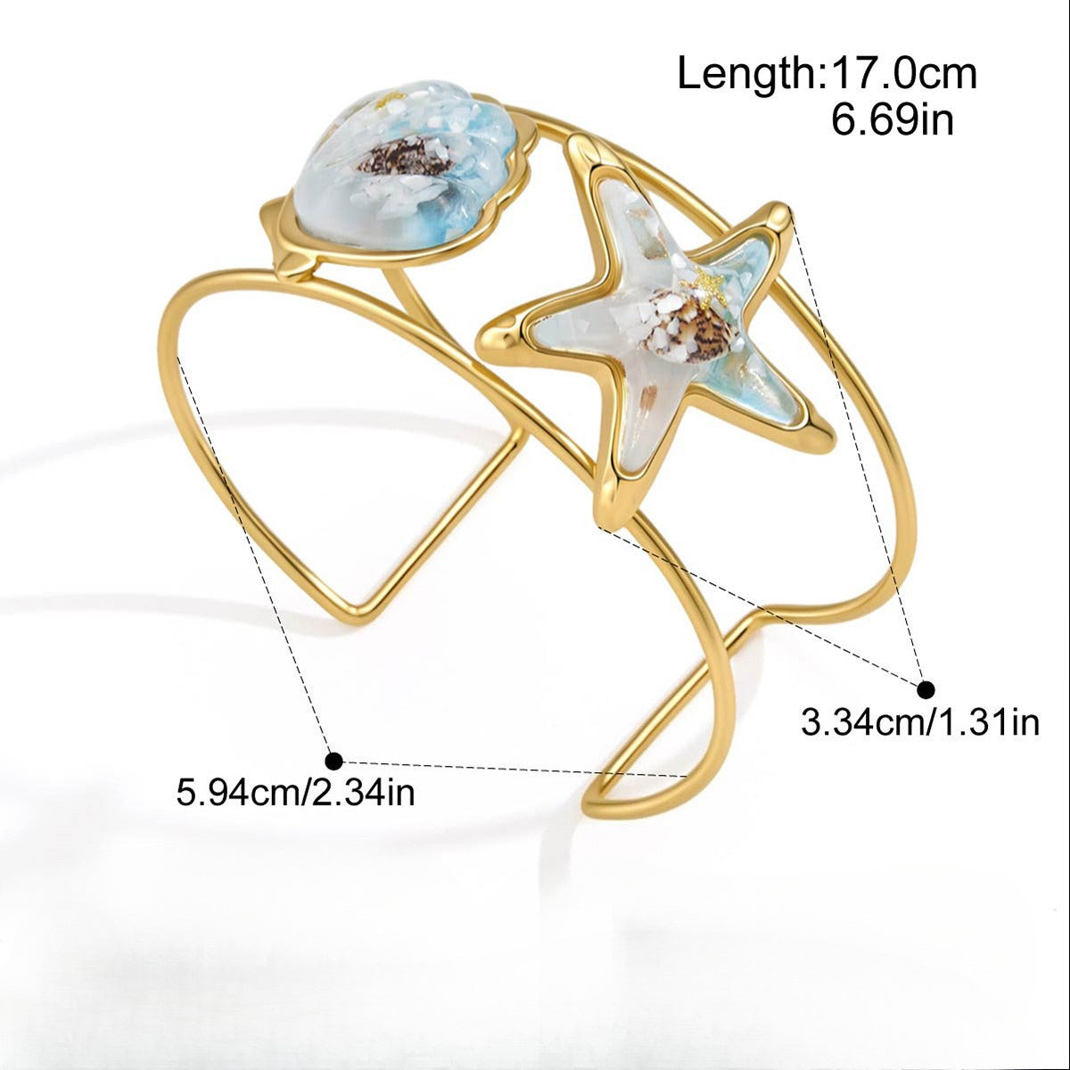 Starfish Rhinestone Charm Bracelet — bracelet, view 6