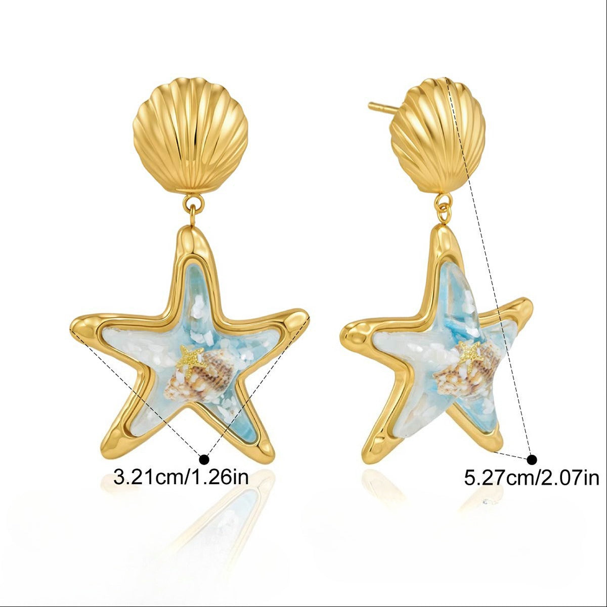 Starfish Rhinestone Charm Bracelet — bracelet, view 8