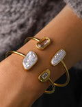 Irregular Pearl Decor Bracelet — gold bracelet