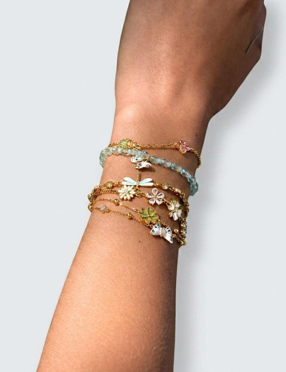 Zircon Charm Link Bracelet — bracelet