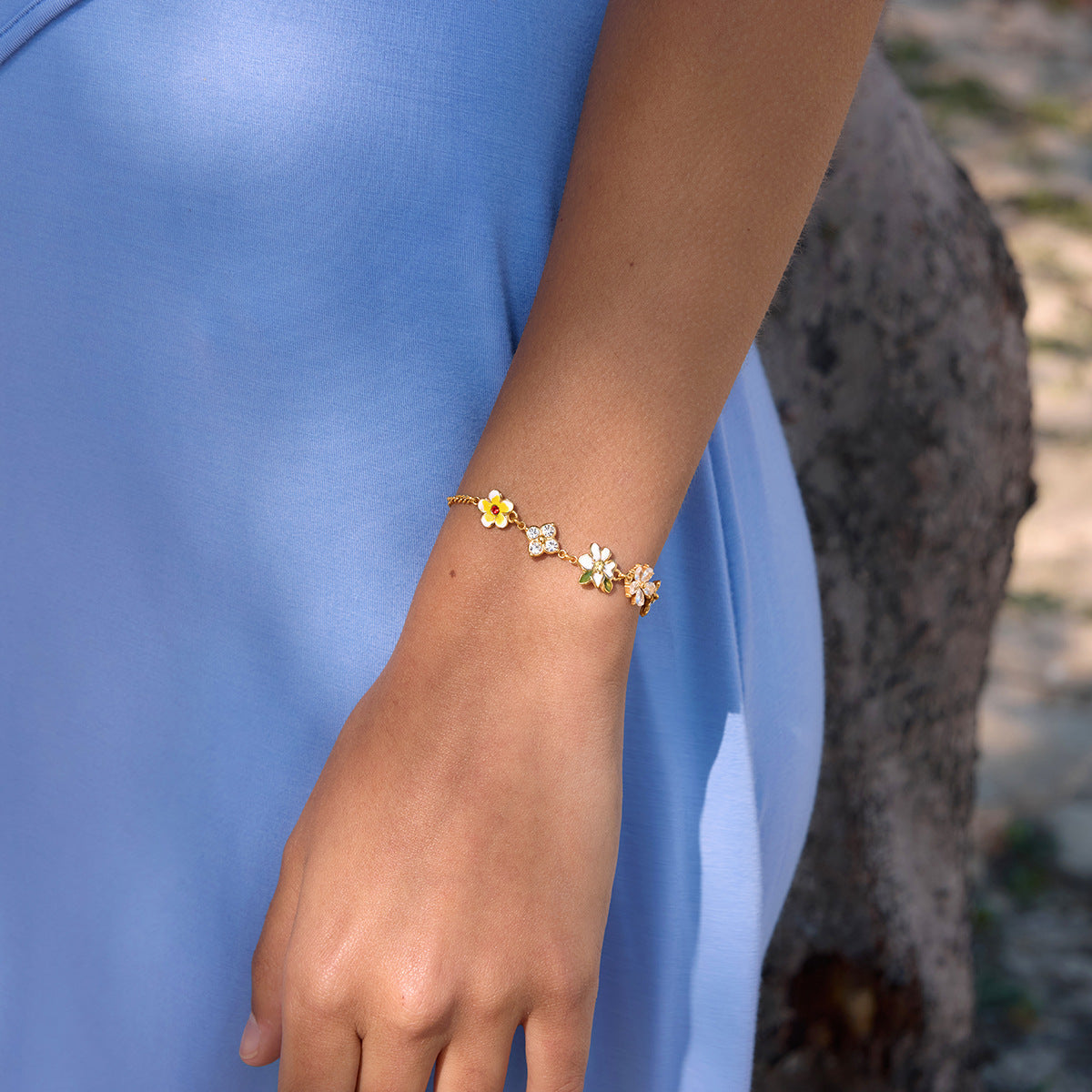 Zircon Charm Link Bracelet — bracelet, view 2