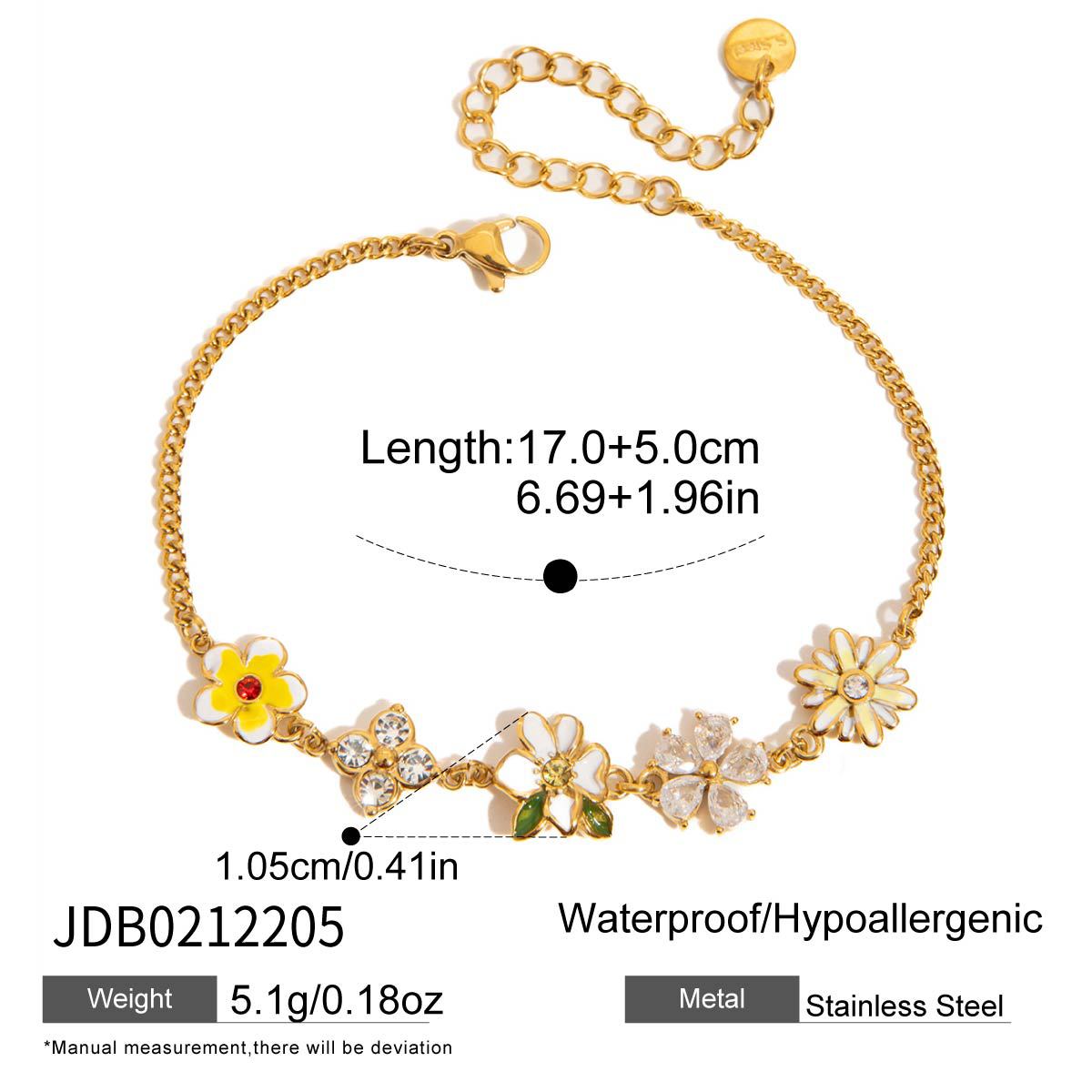 Zircon Charm Link Bracelet — bracelet, view 4