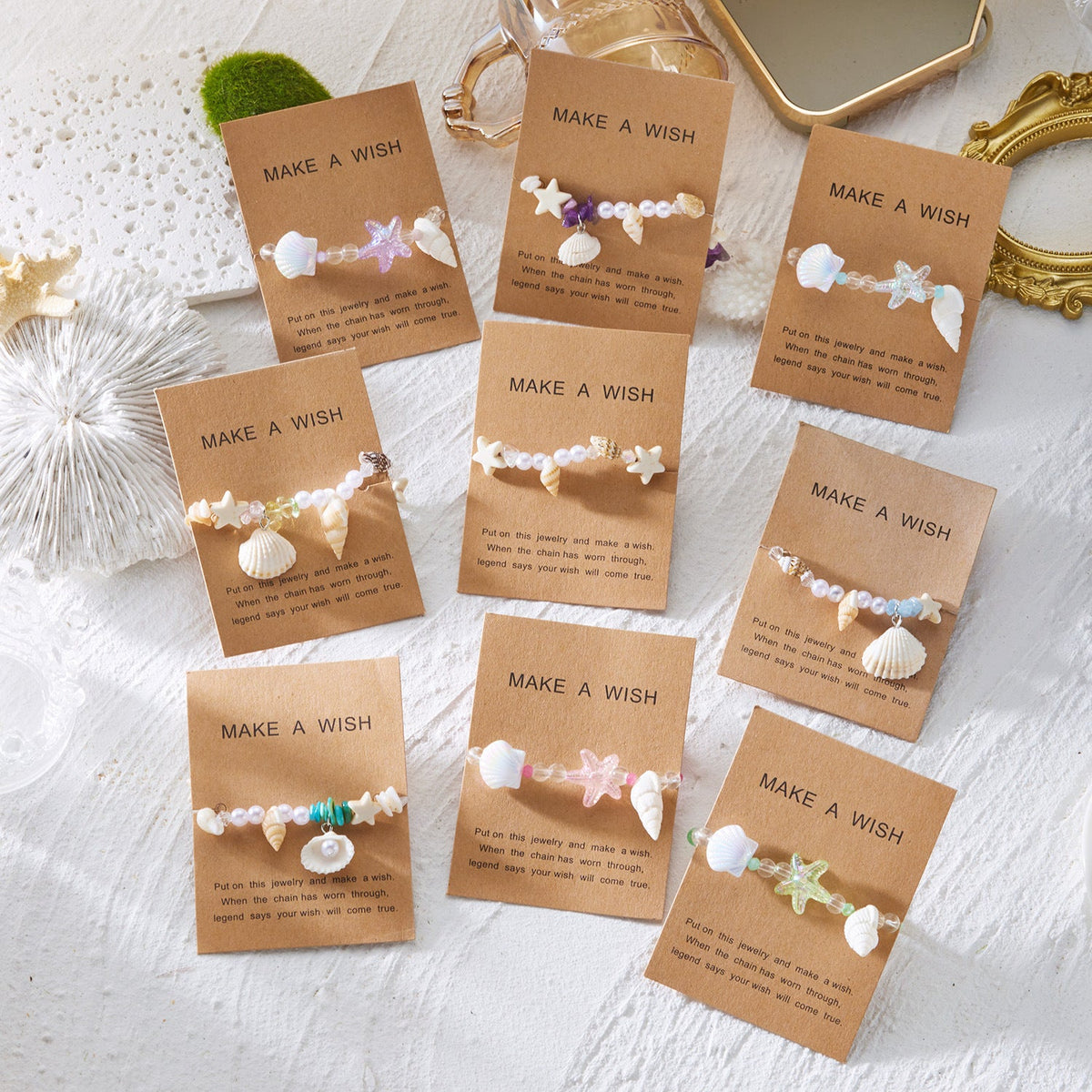Fine Starfish and Shell Charm Bracelet — bracelet, view 4