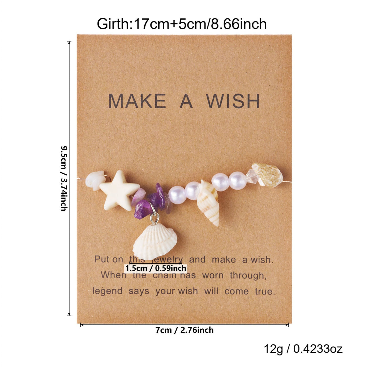 Fine Starfish and Shell Charm Bracelet — bracelet, view 10