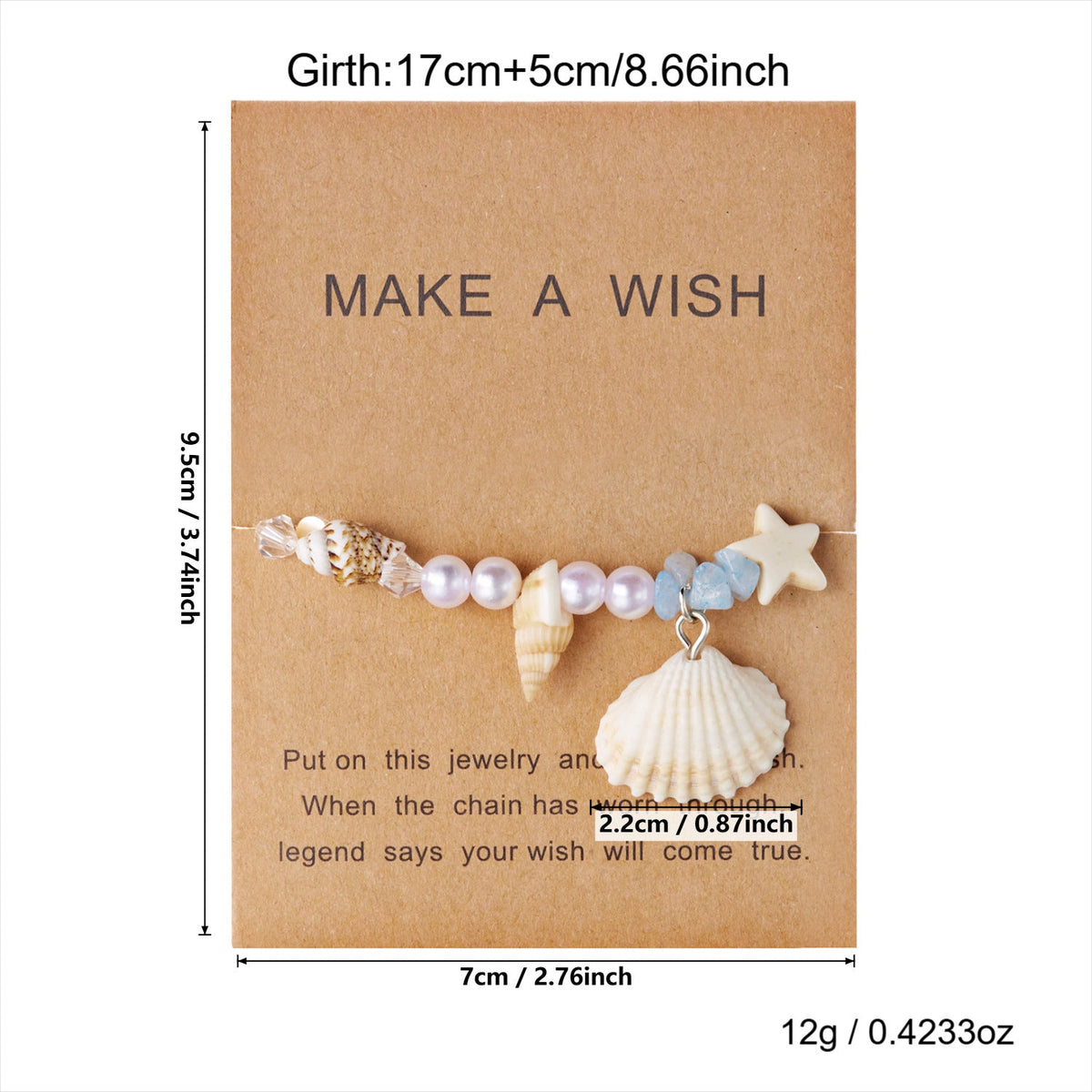Fine Starfish and Shell Charm Bracelet — bracelet, view 12