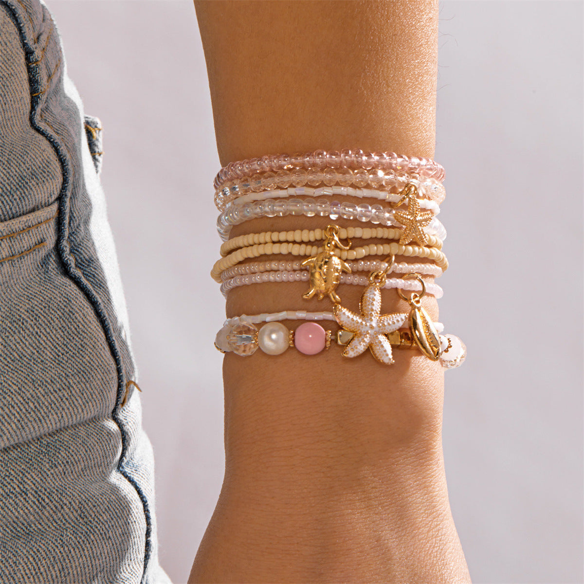Seed Bead Beach Bracelet Set — bracelet, view 2
