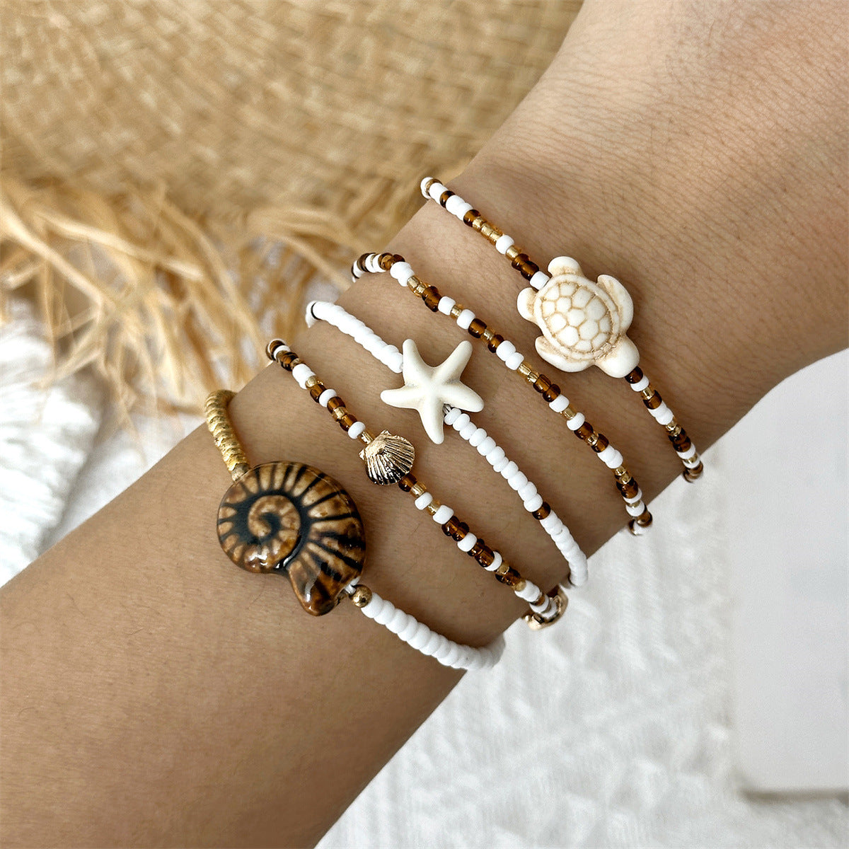 Seed Bead Beach Bracelet Set — bracelet, view 4