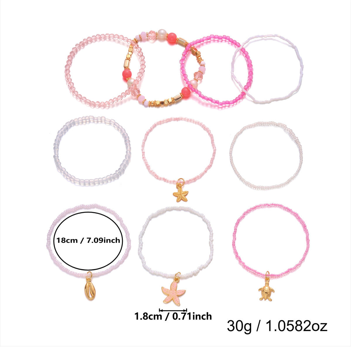 Seed Bead Beach Bracelet Set — bracelet, view 9