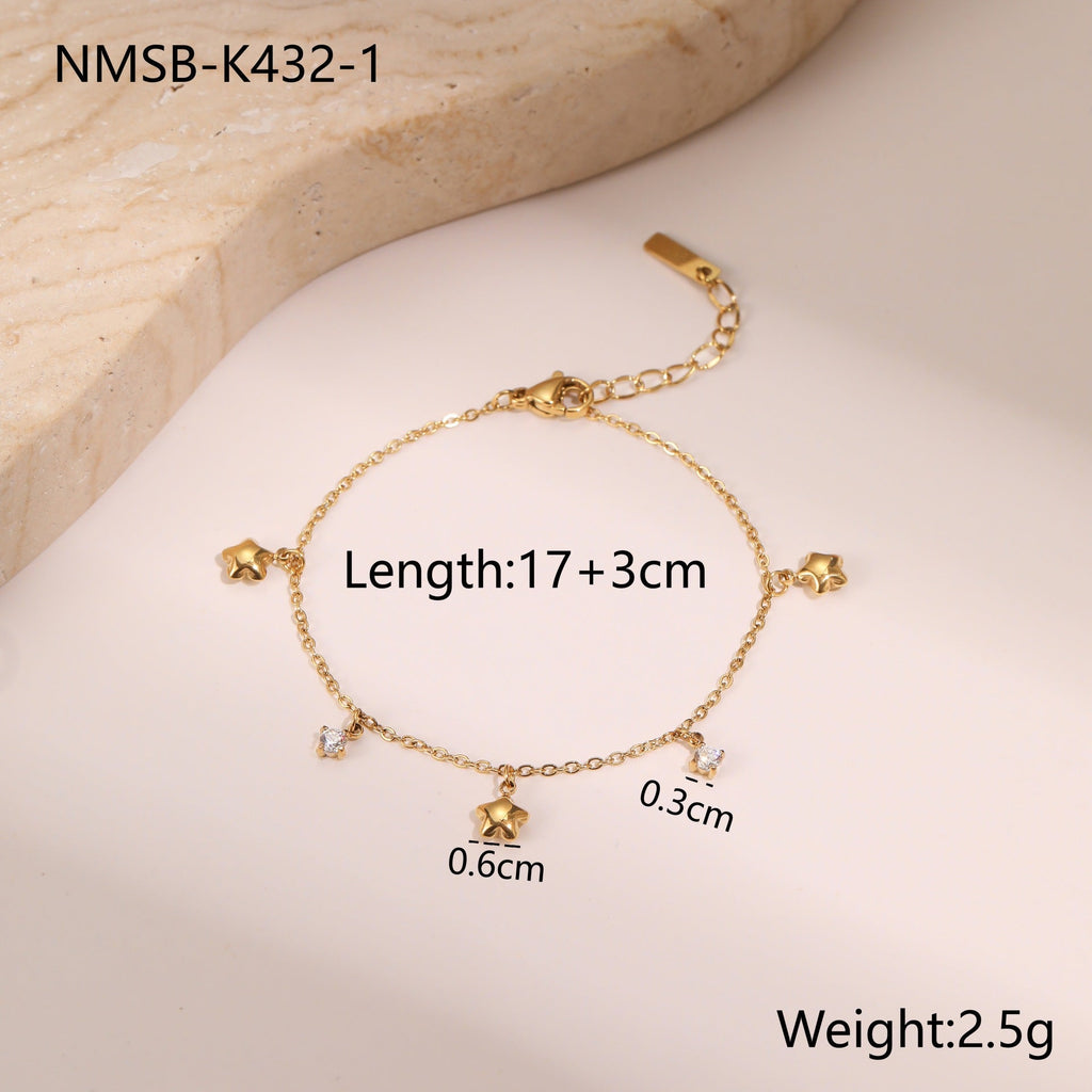 Rhinestone Star Pendant Bracelet — bracelet, view 5