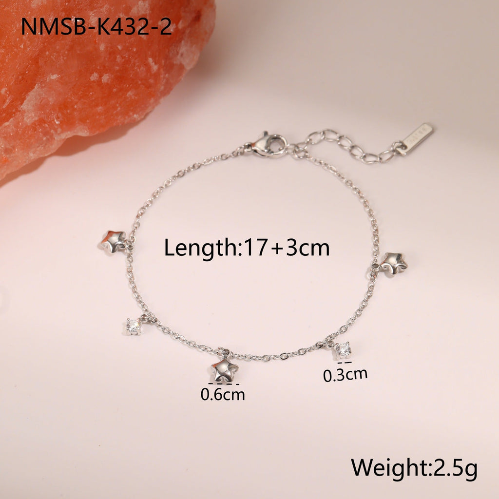 Rhinestone Star Pendant Bracelet — bracelet, view 6