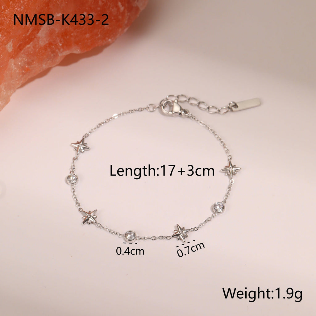 Rhinestone Star Pendant Bracelet — bracelet, view 10