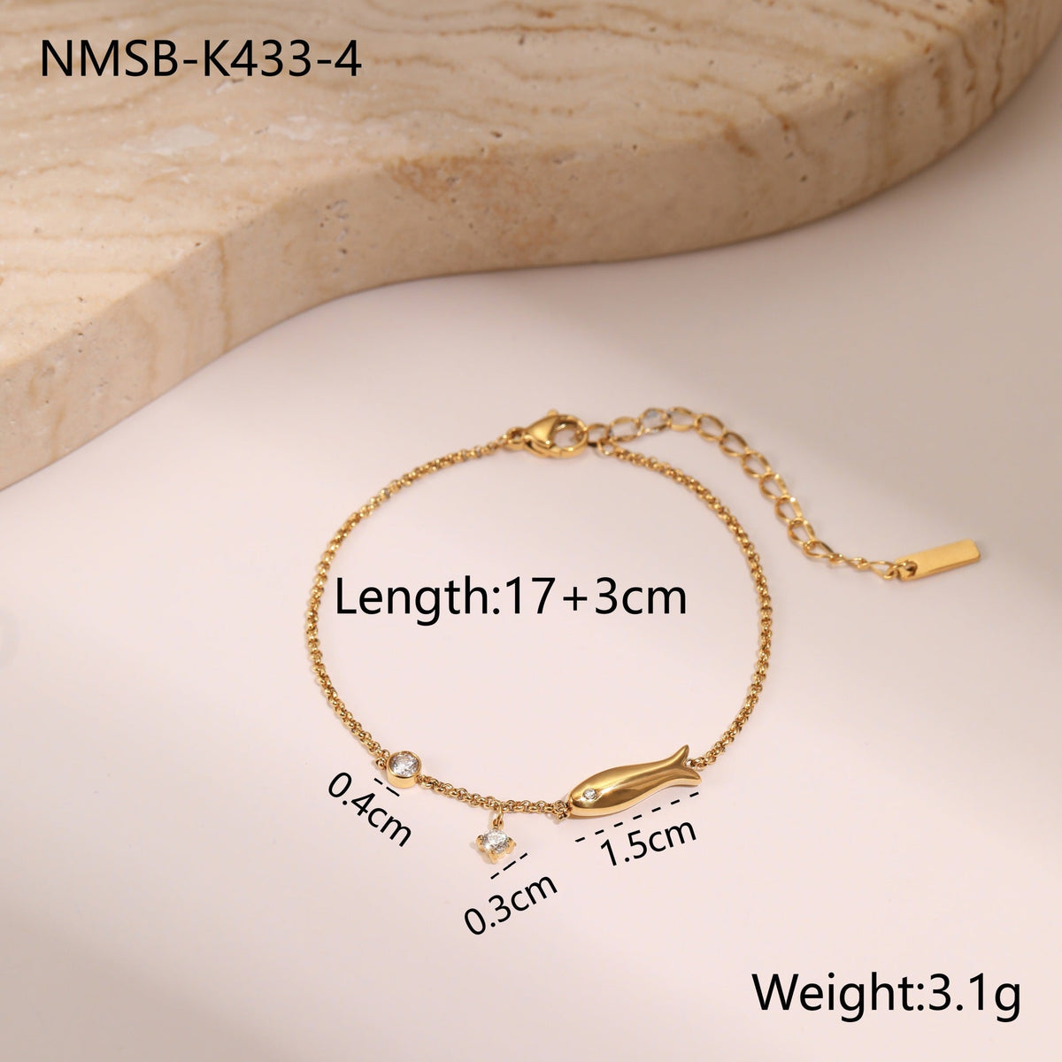 Rhinestone Star Pendant Bracelet — bracelet, view 11
