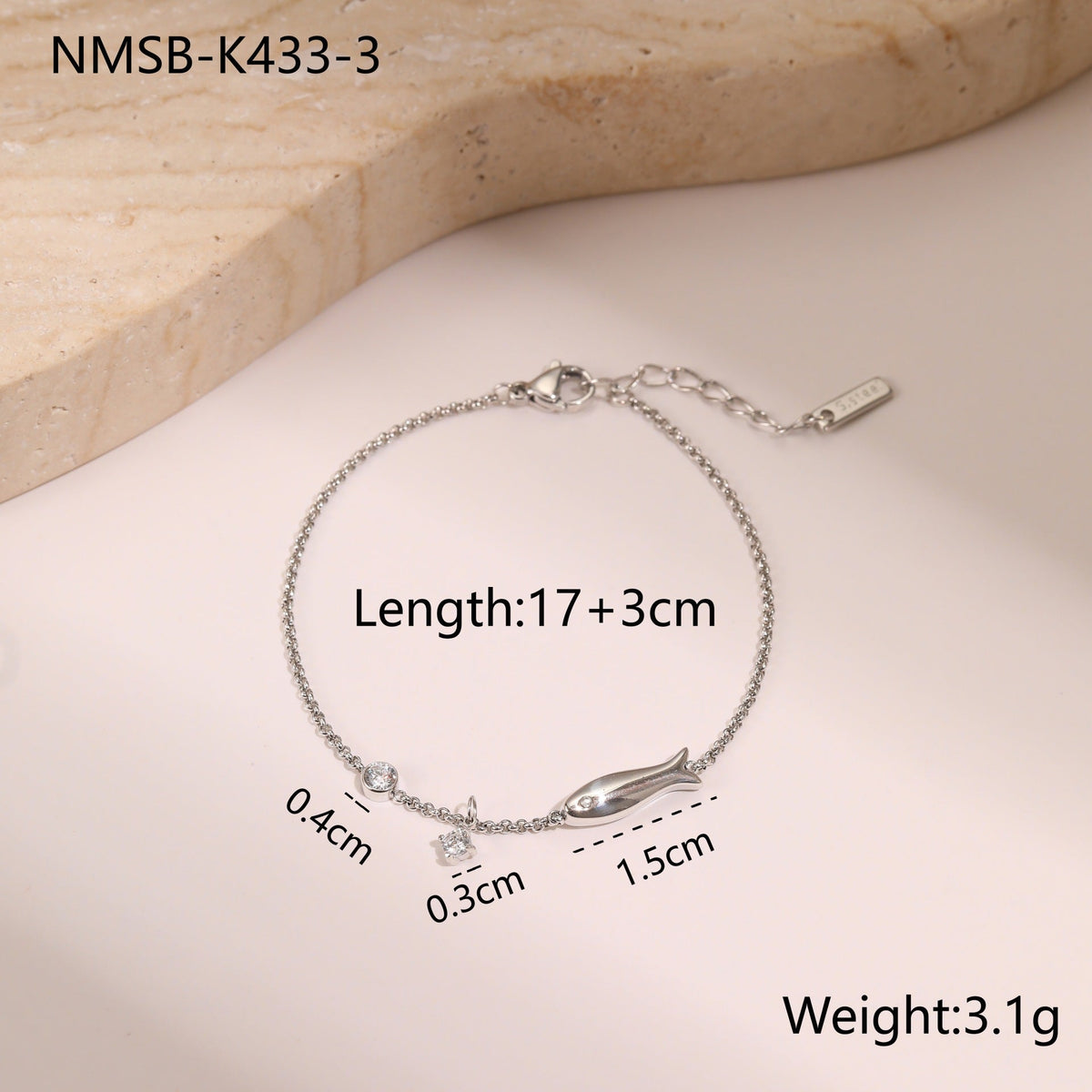 Rhinestone Star Pendant Bracelet — bracelet, view 12