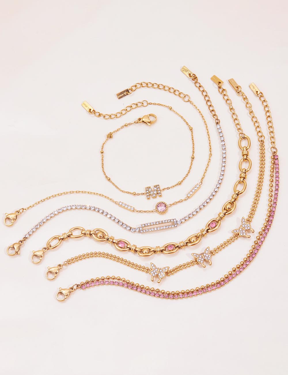 Geometric Cubic Zirconia Bracelet — gold bracelet