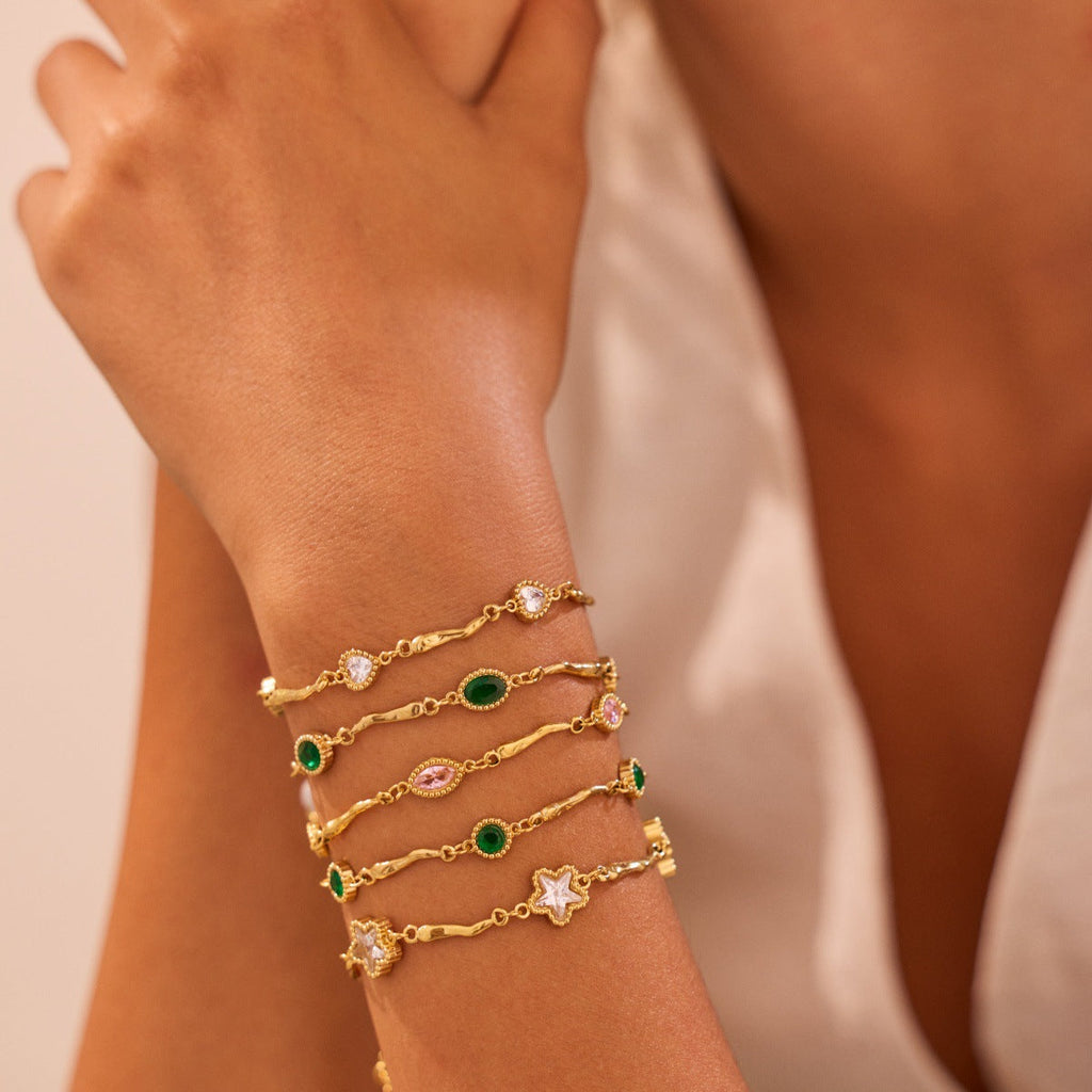 Geometric Gold Plated Bracelet — gold bracelet, view 2