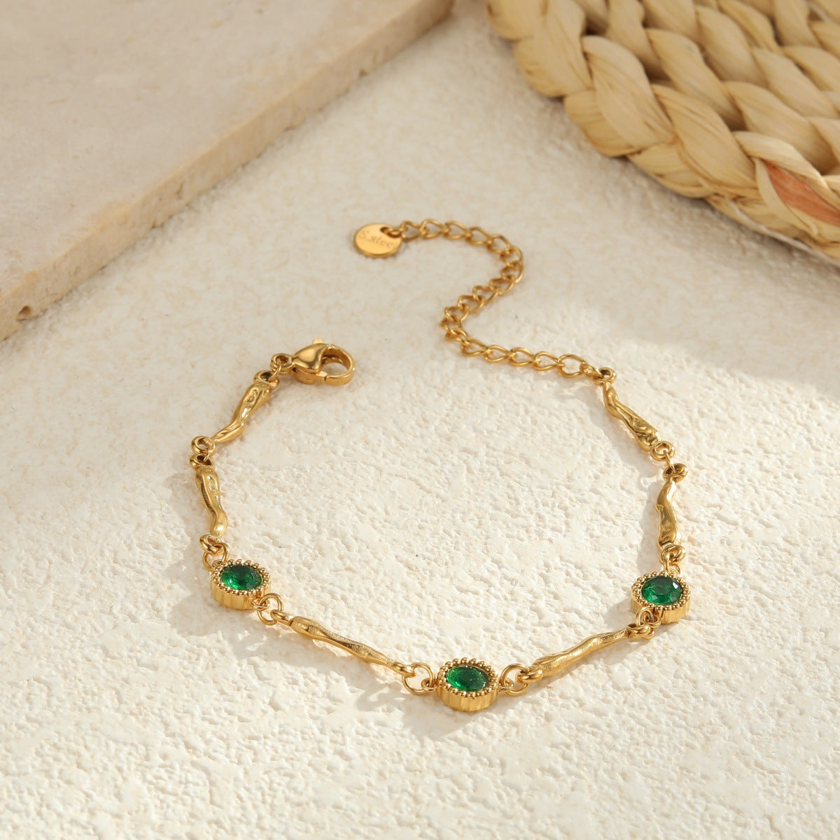 Geometric Gold Plated Bracelet — gold bracelet, view 4