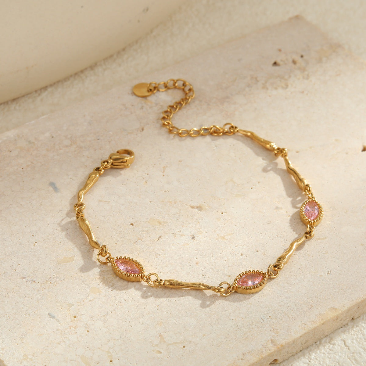 Geometric Gold Plated Bracelet — gold bracelet, view 5