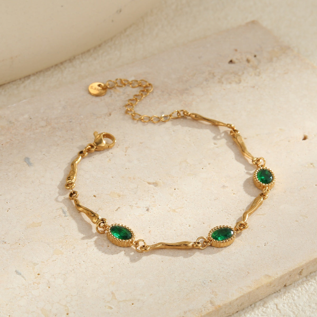 Geometric Gold Plated Bracelet — gold bracelet, view 6