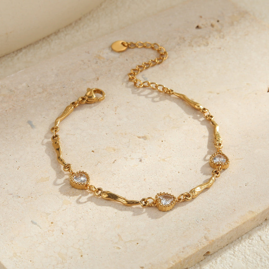 Geometric Gold Plated Bracelet — gold bracelet, view 7