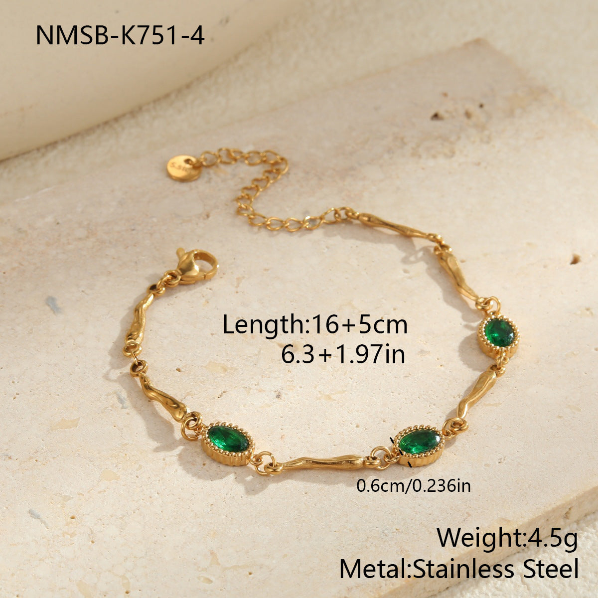 Geometric Gold Plated Bracelet — gold bracelet, view 11