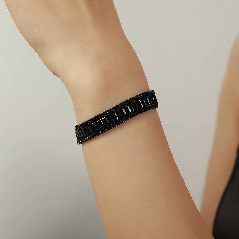 Cubic Zirconia Geometric Chain Bracelet — bracelet, view 5