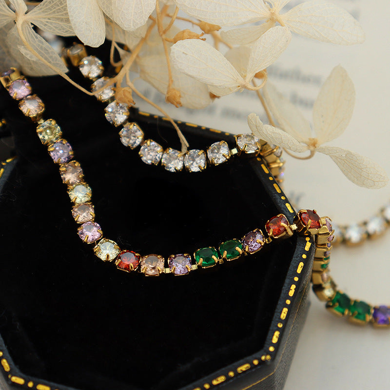 Cubic Zirconia Geometric Chain Bracelet — bracelet, view 7