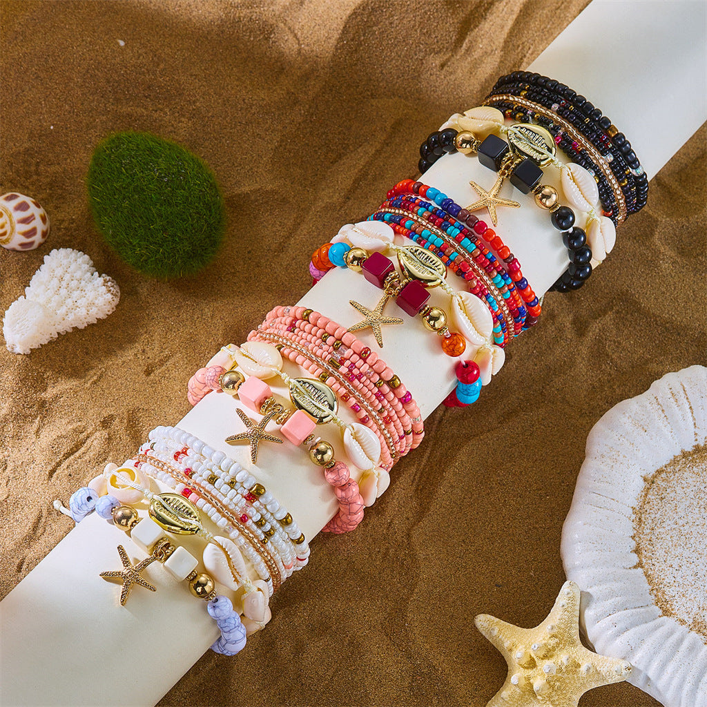 Starfish Layered Chain Bracelet — bracelet, view 2